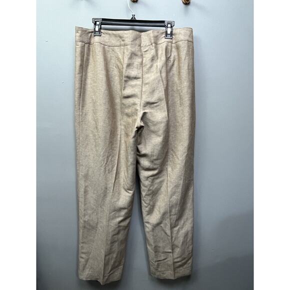 Kasper Pants Womens size 14 Brown Linen Blend Sportswear Office Career - Picture 2 of 7